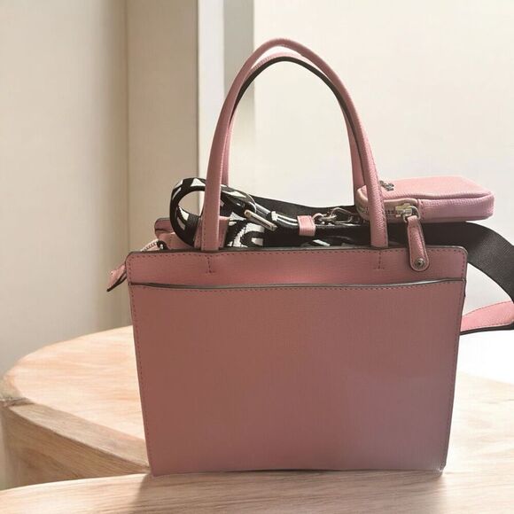 KARL LAGERFELD MAYBELLE PARIS SATCHEL/CROSSBODY BAG PINK BLUSH MULTI NWT - Picture 3 of 7